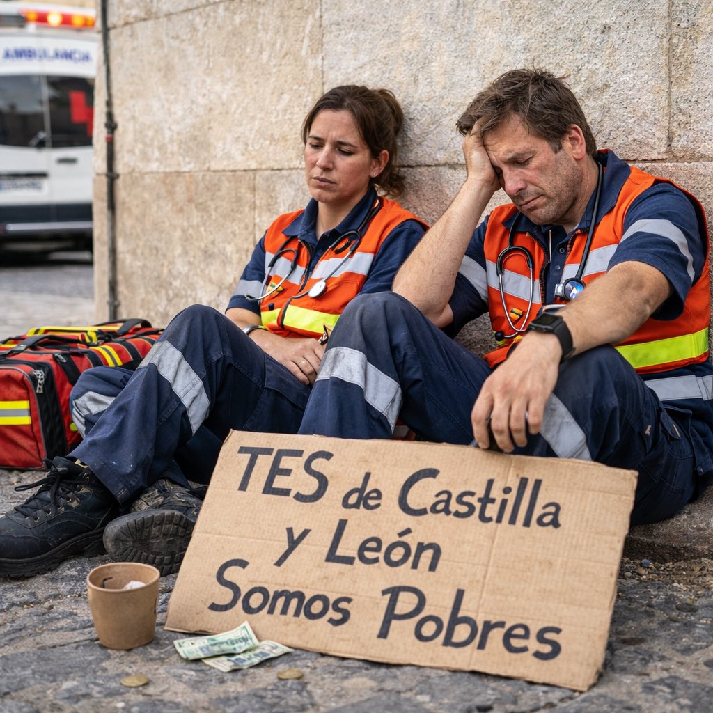 Érase un TES tan pobre, tan pobre… que el SMI le pasó por encima. 🚑💸
#TES #TransporteSanitario #PrecariedadLaboral #SMI