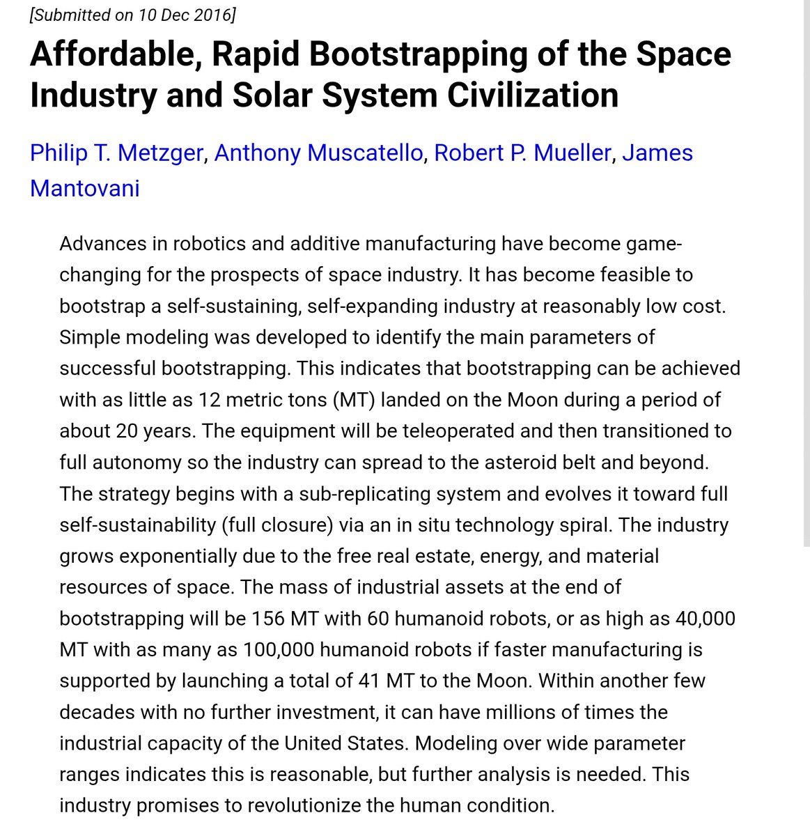 Space bootstrapping abstract