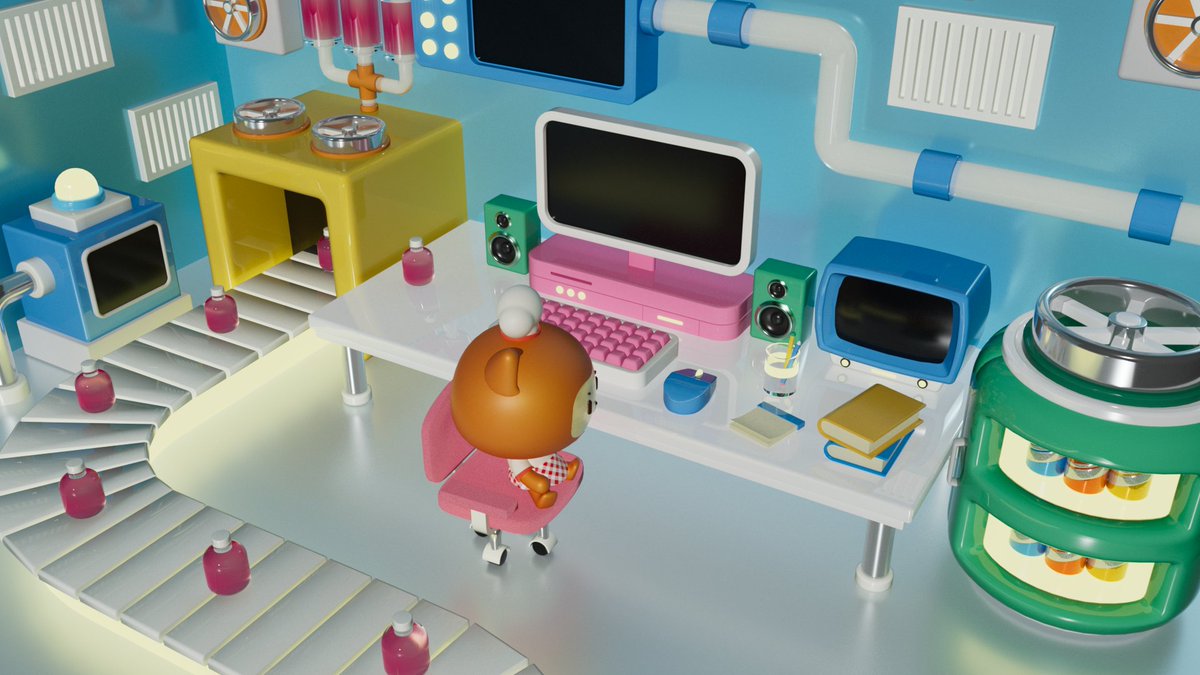 HanaSakuno's tweet image. コツコツやっている、3D朝活の進捗は、こんな感じです～🐱

す・・・進んではいるんですよ、、（たぶん）本当にちょっとずつは😂
#c4d #cinema4d