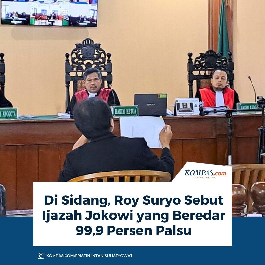 Di Sidang, Roy Suryo Sebut Ijazah Jokowi yang Beredar 99,9 Persen Palsu

Baca di: regional.kompas.com/read/2026/02/1…