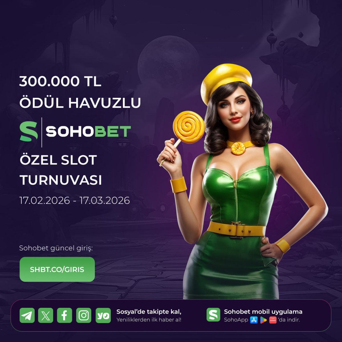 🎰🔥 300.000 TL ÖDÜL HAVUZU! 🔥🎰

Sohobet Özel Slot Turnuvası başlıyor!
Kazananlar arasına adını yazdırmaya hazır mısın? 💚

📅 17.02.2026 – 17.03.2026
💰 Toplam 300.000 TL ödül havuzu
🎯 Daha çok oyna, liderlik tablosunda yüksel, büyük ödülü kap!

➡️ shbt.co/giris