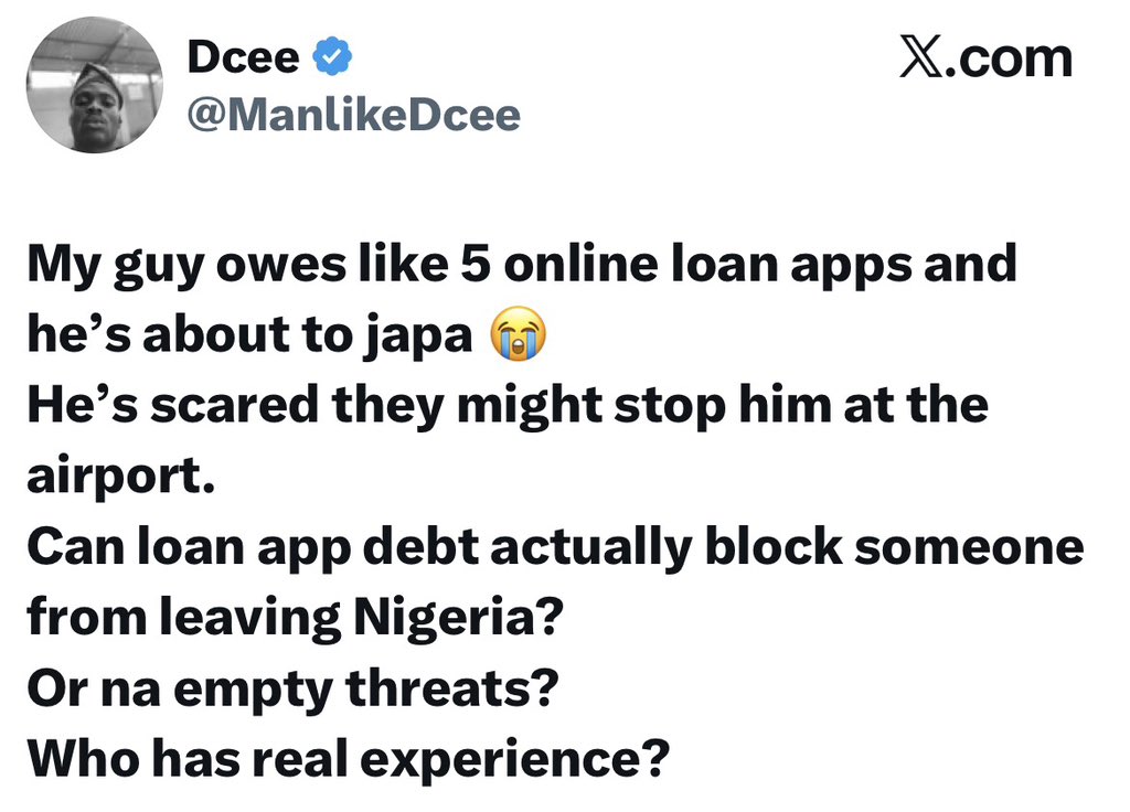 Can debt from a loan app actually prevent someone from leaving Nigeria? 🤔
