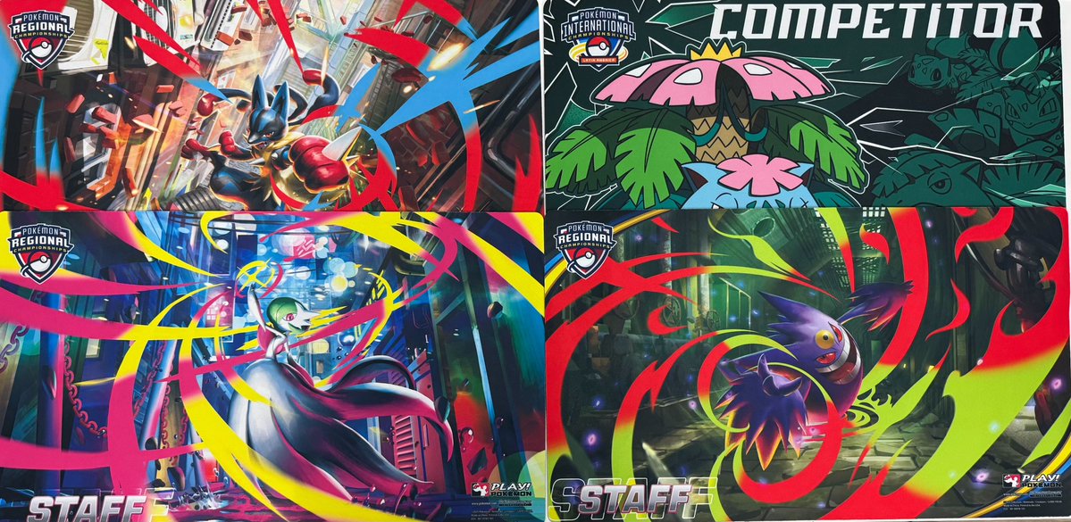 【海外限定】メガルカリオ Regional プレイマット staff ポケカ 入荷情報】 更に直近開催の海外大会で配布されたプレイマットも