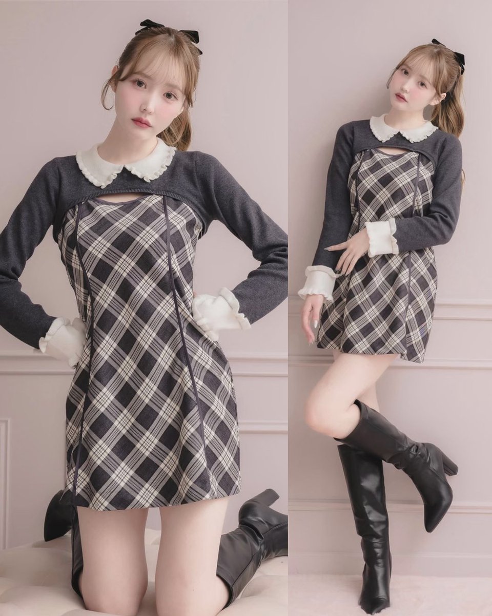 DOLCE LICHE Collection🤍

日常の中にひと匙のときめきを🥄

◼︎フリルカラーニット×チェックミニワンピースセット
（brown/charcoal）

dolceliche.shop/items/6926704f…

#dolceliche