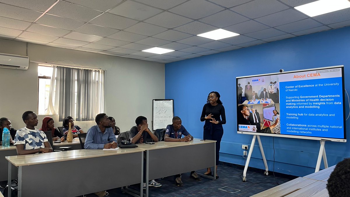 CEMA_Africa's tweet image. Our week started with a visit from @cuea_official  Innovation Hub students @ #CEMA. They explored how data, coding &amp;amp; modelling drive real-world #publichealth decisions, &amp;amp; key skills needed. We’re committed to #mentoring the next generation to transform Africa's health systems.