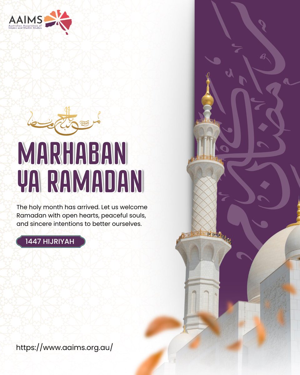aaimsau's tweet photo. Marhaban ya Ramadan 🌙

As the blessed month of Ramadan 1447 Hijriyah begins, AAIMS warmly extends its sincere wishes to our members, colleagues, and wider community.

Ramadan Mubarak to all who observe.

🔗 https://t.co/7vJfm0peTe

#Ramadan1447 #RamadanMubarak #AAIMS https://t.co/iNpZQA48yx