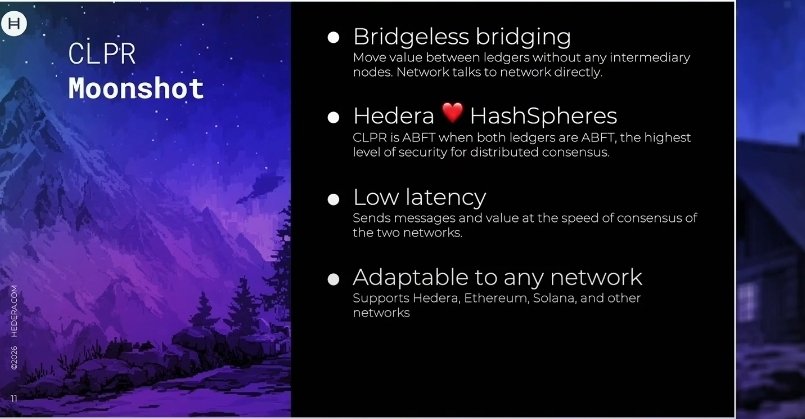Hedera doing what Hedera does: spreading EVERYWHERE ❦❦❦

What's new? Cross-Ledger PRotocol (CLPR) or 'Bridgeless Bridging' - eliminating the need for a 3rd-party validator network. No liquidity pool required, 100% decentralized, adaptable to any network
reddit.com/r/Hedera/s/w23…