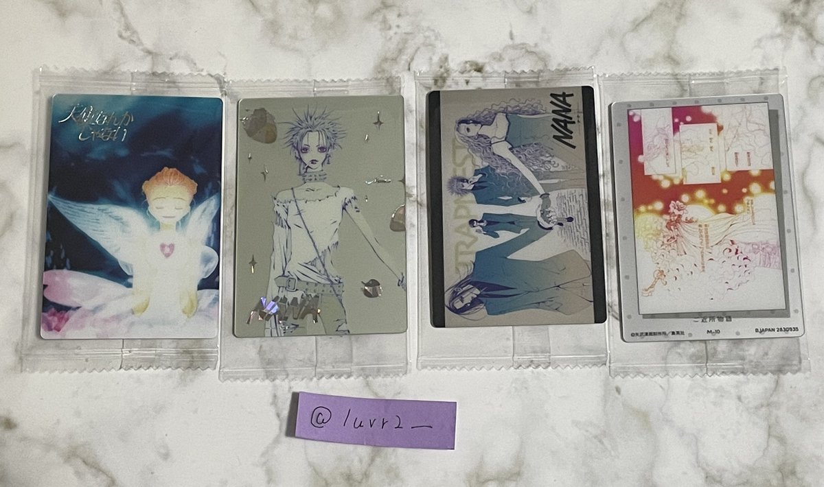 luvr2_'s tweet photo. 矢沢あい ウエハース 交換 

譲 画像のもの

求 2枚目

Rナナ出し惜しみの為、条件良い方優先します。
📮郵送（同日発送）希望です。 https://t.co/D2oxP62RVU