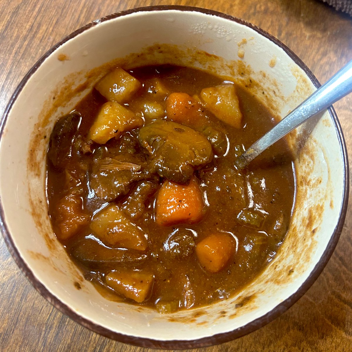 Made a roux for my stew at 3 am I should’ve taken a pic, this is stew now