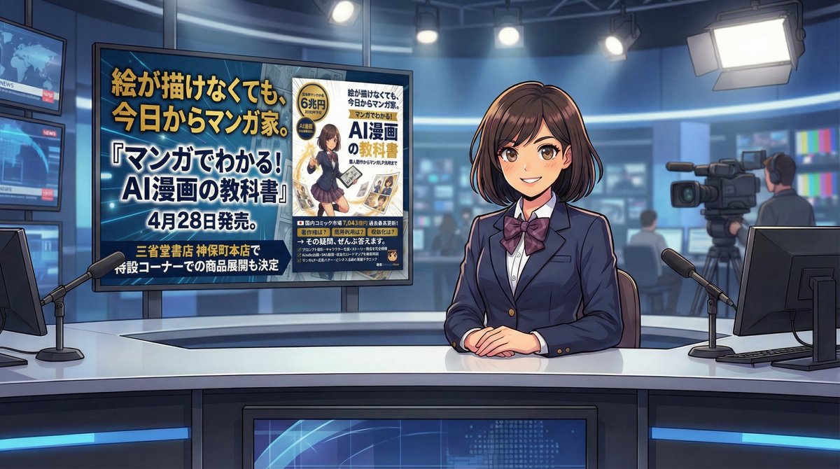 🚨Breaking News 🚨

【MangaNow’s First Official Book“AI Manga Handbook: Learn Through Manga!”Nationwide Release in Japan on April 28, 2026!】

Japan-born AI manga platform MangaNow is proud to announce the publication of its very first official book:
“AI Manga Handbook: Learn