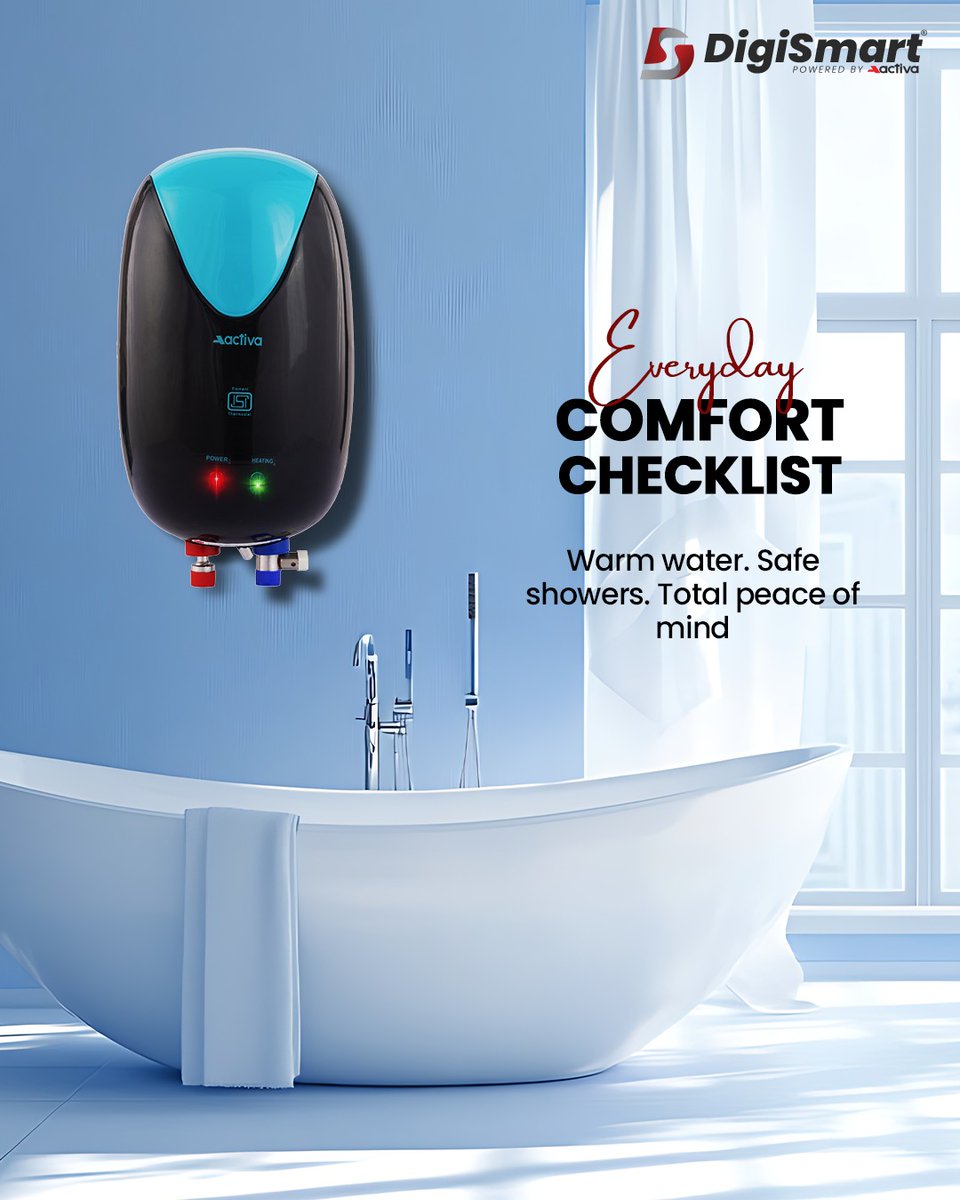 DigiSmartElect's tweet image. If your idea of everyday comfort includes a peaceful shower, warm water, smart control, and zero interruptions, then go for it with us.

#LoveLivesAtHome #EverydayComfort #SmartLiving #HomeEssentials

#DigiSmart