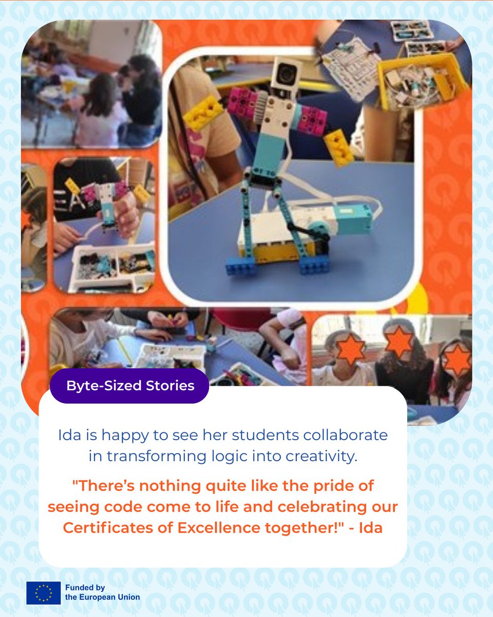 CodeWeekEU's tweet image. Spotlight on Ida’s classroom! 🔦 

Transforming code into creativity with Minecraft, Scratch &amp;amp; Robotics. 💻 Their passion has earned them local STEM awards.  Proud winners of the EU CodeWeek Certificate of Excellence! 🏆

#EUCodeWeek #DigitalCreativity #STEM #SchoolInnovation
