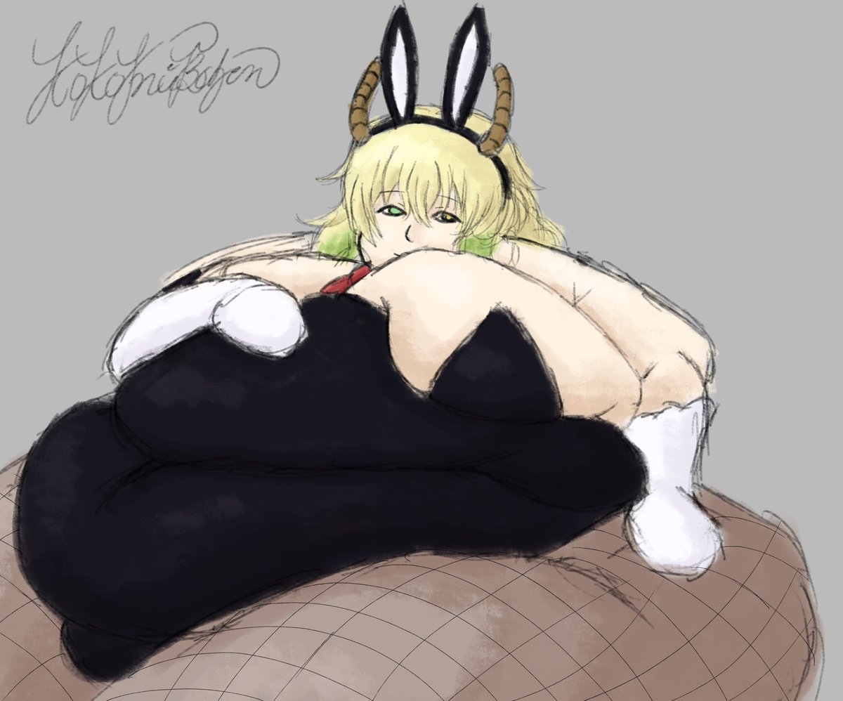 Lucoa in a bunny Outfit from dragon maid!! Quite the “chubby" bunny if you ask me :3