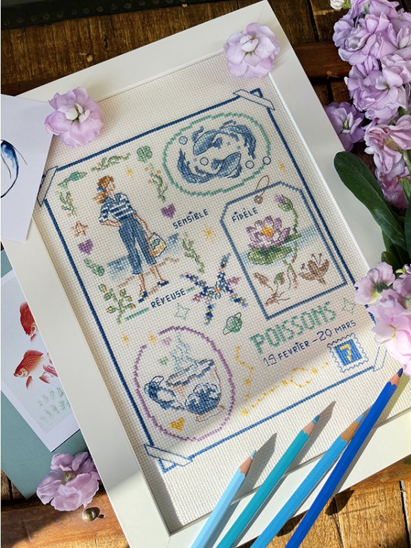 【Les Brodeuses Parisiennes 小図案(’24～) - Signe du zodiaque Poissonsご予約受付中♪】
あなたは何座？　LBPから「うお座」図案が発売🐟🪷
夢見がちで繊細、そして誠実、、、🐟🪷
うお座を象徴する数字の７も♪🐟🪷
パステルトーンが素敵です🐟🪷
mag-mart.jp/vol/05772202607