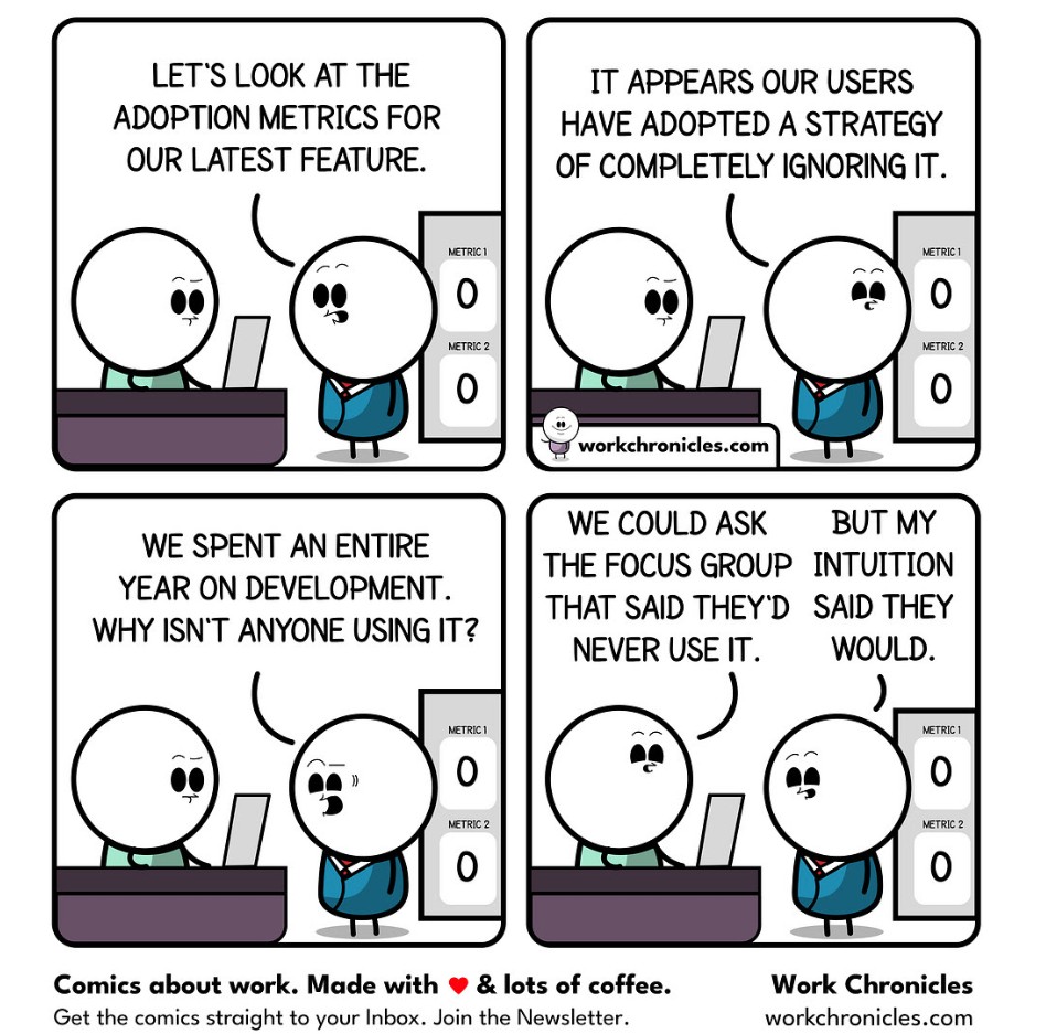 The golden button only Jeff in accounting will ever use. It's bad when you during the project implementation end up with this situation. It's horrible when that happens because some PM thought he knew best 🙄🤣