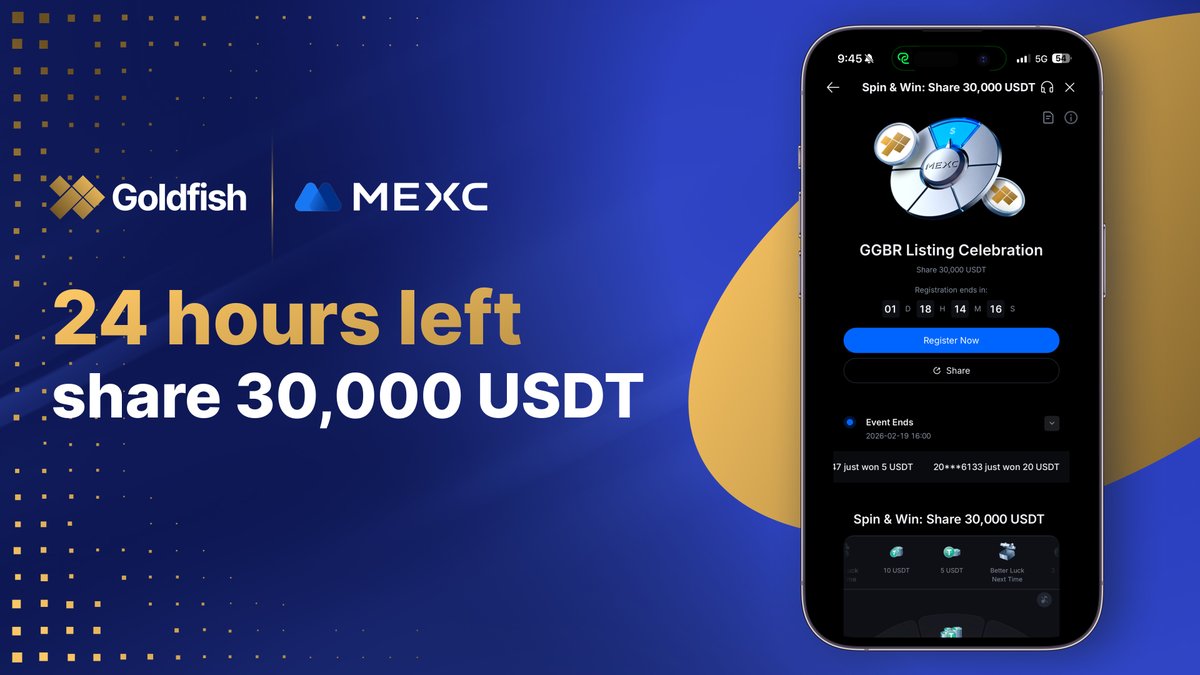 The clock is running.

<a href="/MEXC_Official/">MEXC</a>'s Spin &amp; Win Spotlight for $GGBR closes tomorrow. 30,000 USDT prize pool.

Enter before it's gone → mexc.com/campaigns/SPOT…