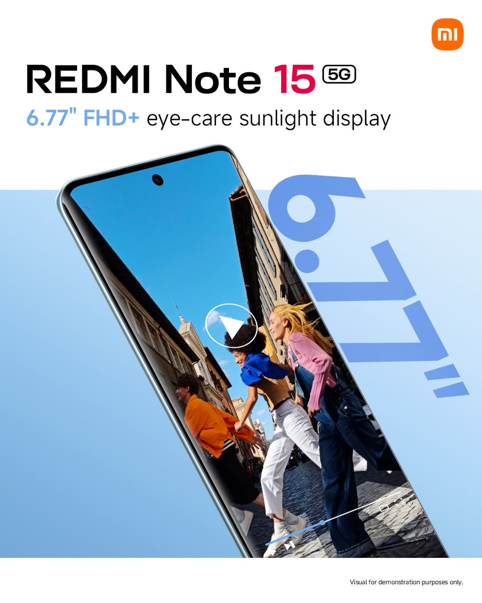 Xiaomi_PH's tweet image. See more. Do more. With a 6.77” FHD+ eye-care sunlight display, #REDMINote15 and #REDMINote155G keep every moment clear even under the sun.