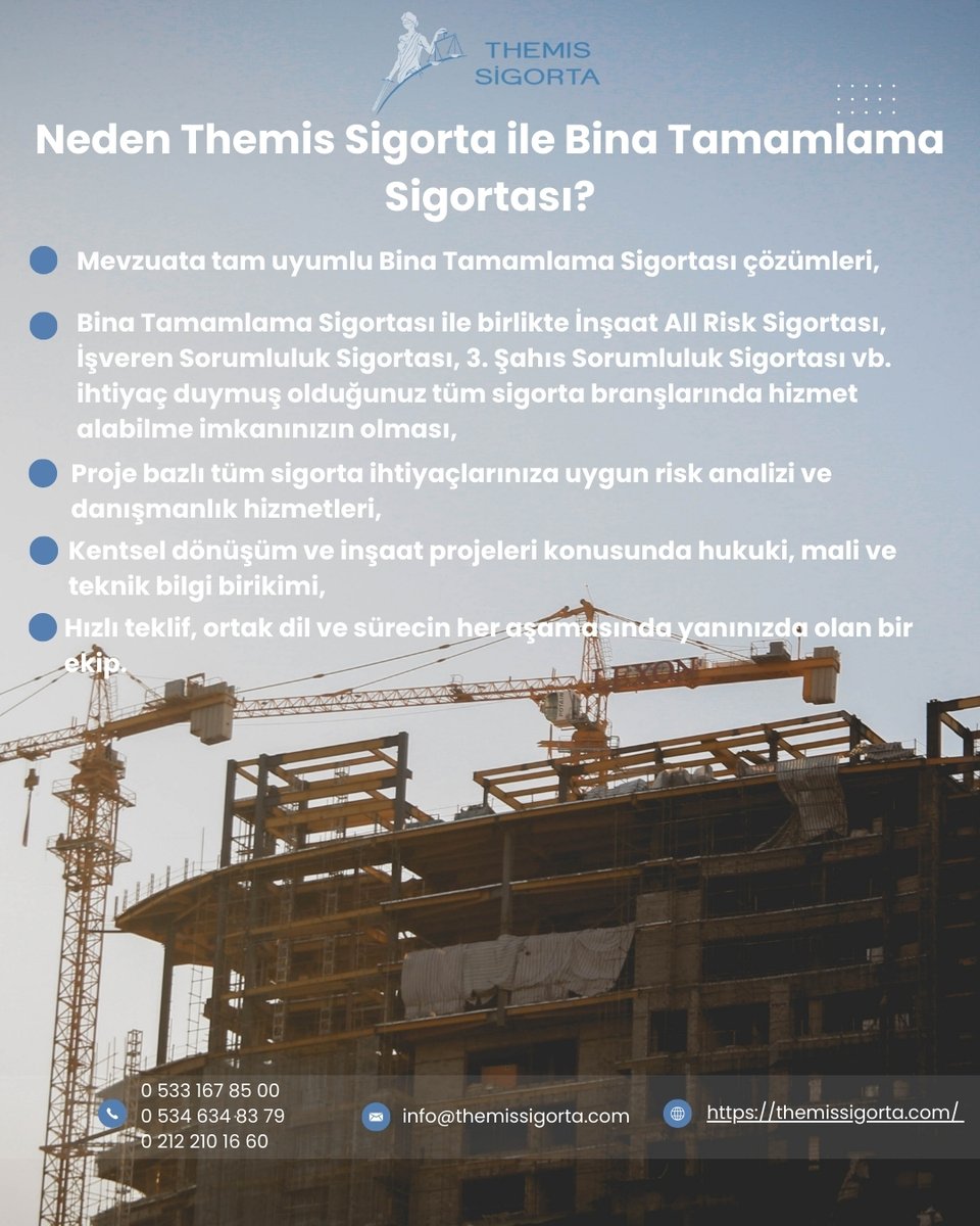 Daha detaylı Bilgi için: themissigorta.com/bina-tamamlama… 
Poliçe Almak için bize ulaşın... ☎0534 634 8379 - 📷0533 167 8500 - 📷0212 210 1660
