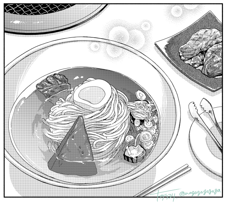 【お仕事報告】
少年画報社様『心の麺　ラーメン・ソーメン・ナポリタン♪』に読切を載せていただいてます！ 
麺特集の漫画です🍜

私は「盛岡冷麺」を描きました！
盛岡で初めて食べた時の味と衝撃を思い出しながら描きました😋

2月16日からコンビニで発売中！
ぜひお手に取ってください🍉