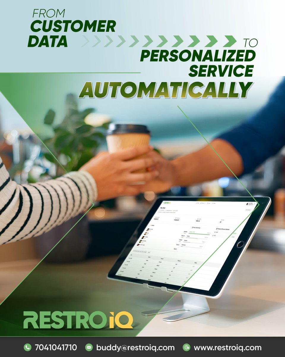 RestroIQ's tweet photo. Turn every order into insight.

With RestroIQ’s Customer Preferences feature, track buying patterns, remember favorite items, and deliver personalized service automatically.

Because loyalty isn’t built by chance — it’s built by knowing your customer.

#restauranttech #POSsystem https://t.co/B6jd2YtVHJ
