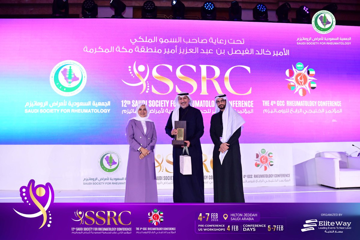 A memorable moment from SSRC2026 
Where we had the honor of recognizing Dr. Hussein Halabi, Senior Consultant of Rheumatology at King Faisal Specialist Hospital &amp; Research Center, Jeddah, for his exceptional contributions and continued impact on the rheumatology community.