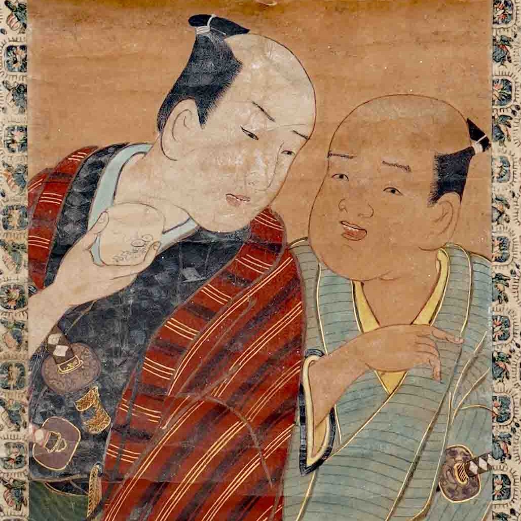 こちらは講談を聞きにきた男性たちをとらえた作品。ここでも更紗が中