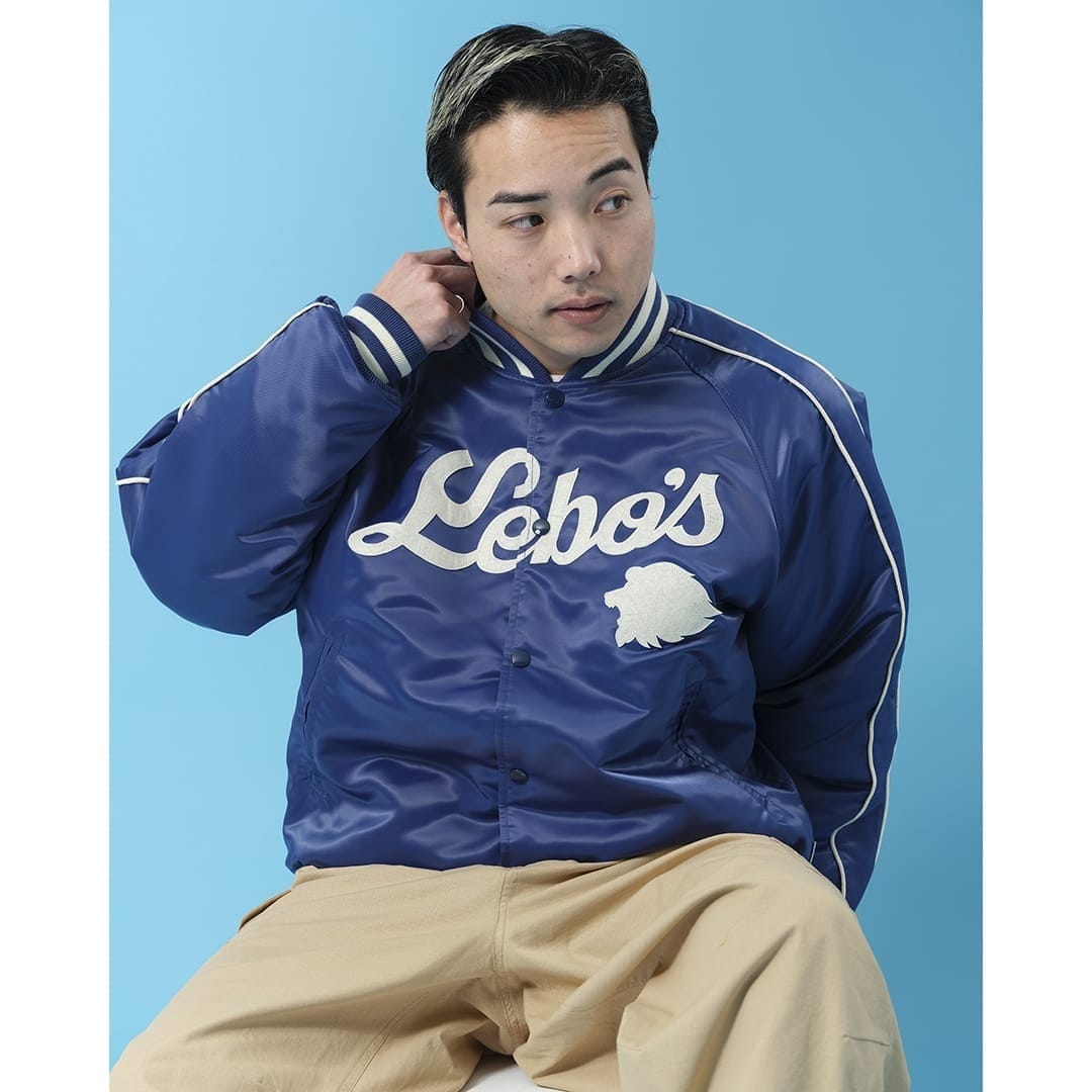 ライオンズ ボンバージャケット 青 艶めく光沢感✨／ KEBOZ×LIONS VARSITY JACKET ライオンズの黄金期の