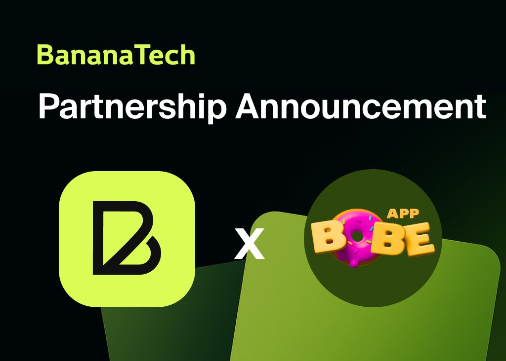We're excited to announce a partnership between <a href="/BananaTech_Main/">BananaTech</a> and @BoBeApp!

🍌 BananaTech provides powerful API and white-label cryptocurrency card solutions, enabling businesses to launch virtual and physical cards with support for cryptocurrencies and fiat currencies.

🤖