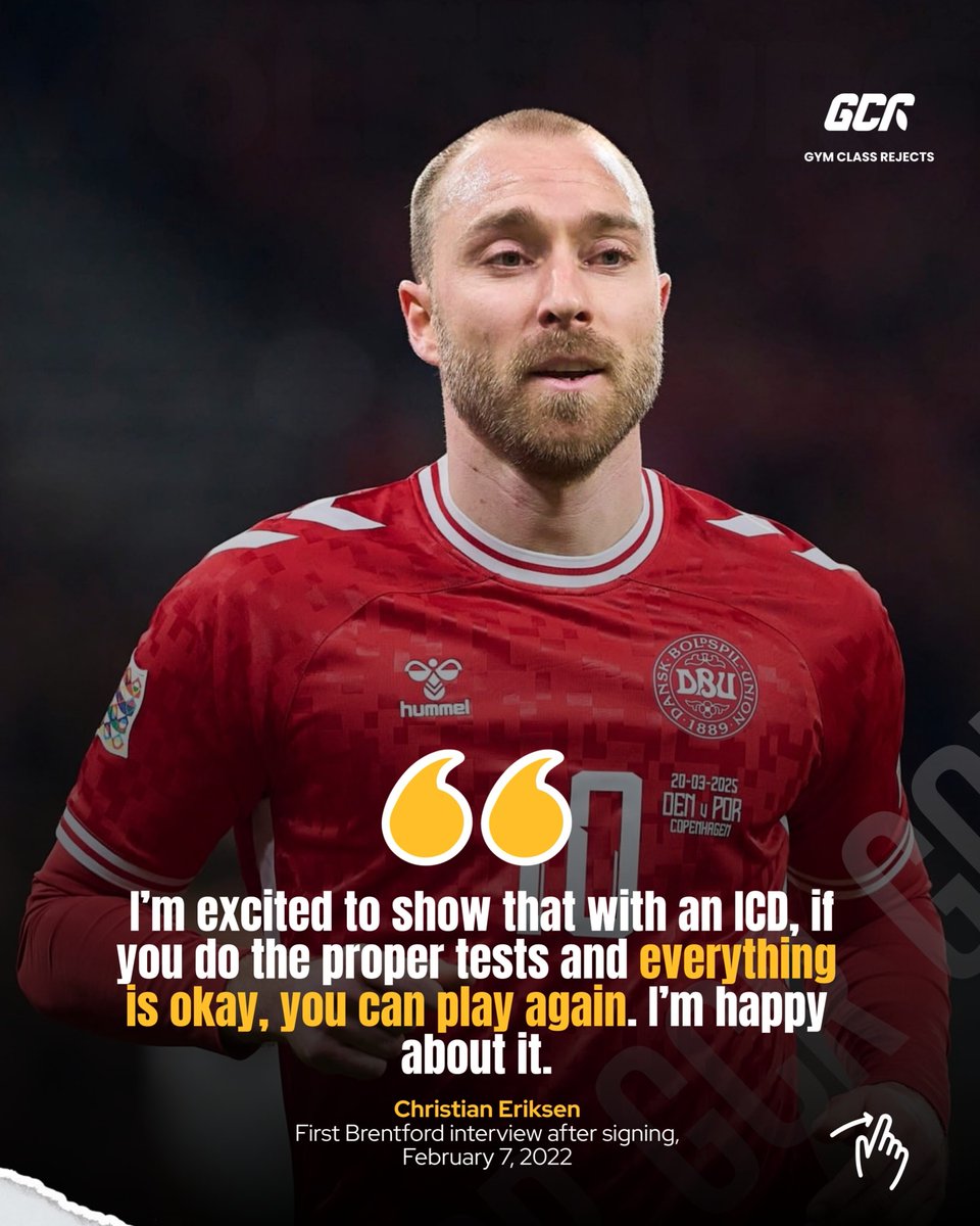 🚨🚨 | On February 7, 2022, Christian Eriksen gave his first interview after signing for Brentford.

Eight months earlier, he had collapsed during Denmark’s EURO 2020 match vs Finland.

Did you think he would return to top level football? 🇩🇰💔✨