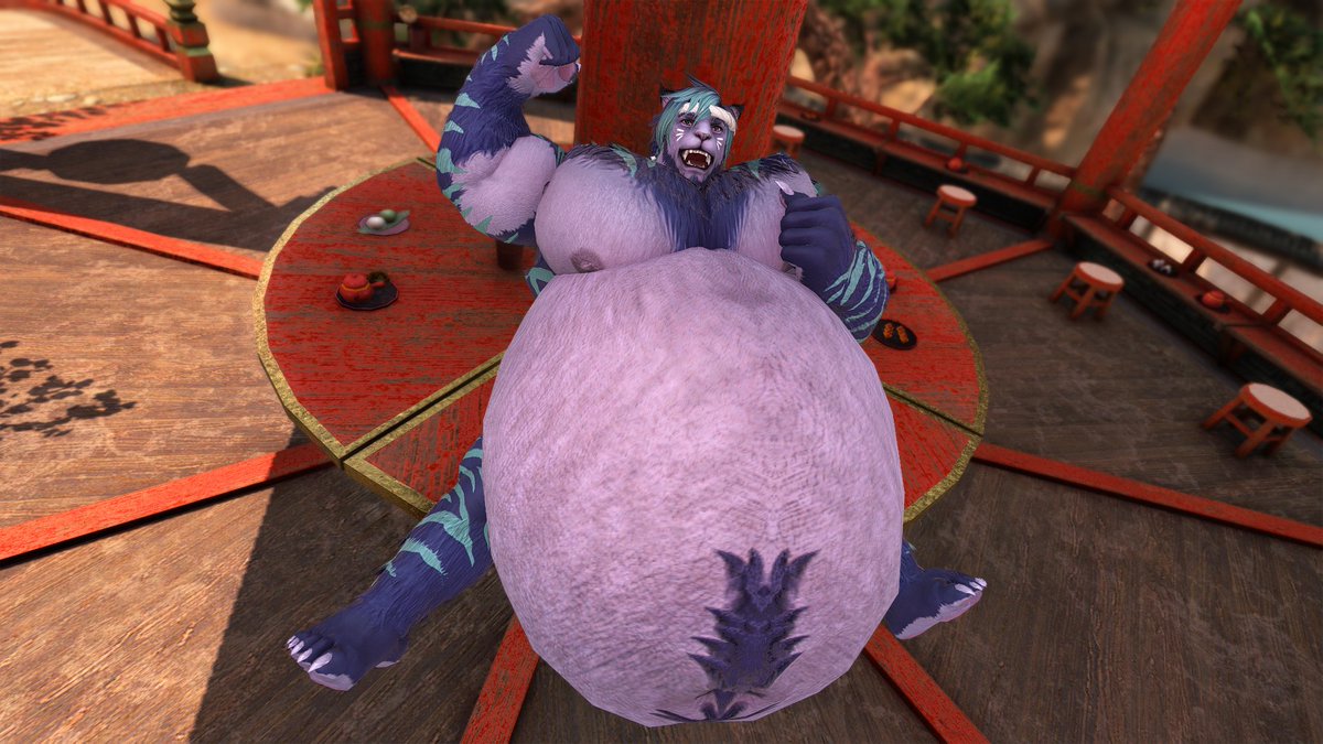 WishWizzu's tweet photo. Doma's jelly filled donuts sure fattening Lauren up nicely and a belly worshiping do pleased him~

Hmm? What ya mean this ain't donut??? https://t.co/PSSrwrVpBW