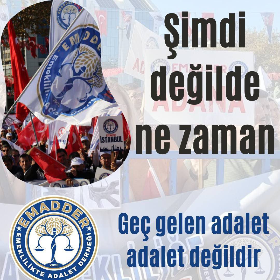 Asrın adaletsizliğinin giderilmesi artık elzemdir.
KADEME lütuf değil, 3 yıllık hak gaspının iadesidir.
<a href="/EmadDernegi/">EMEKLİLİKTE ADALET DERNEĞİ ⚖️</a>
#VakitKademeVakti