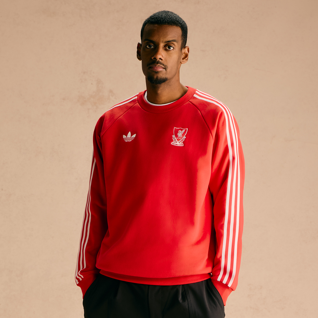 LFC's tweet photo. The LFC x adidas Originals collection is here 😮‍💨🔴