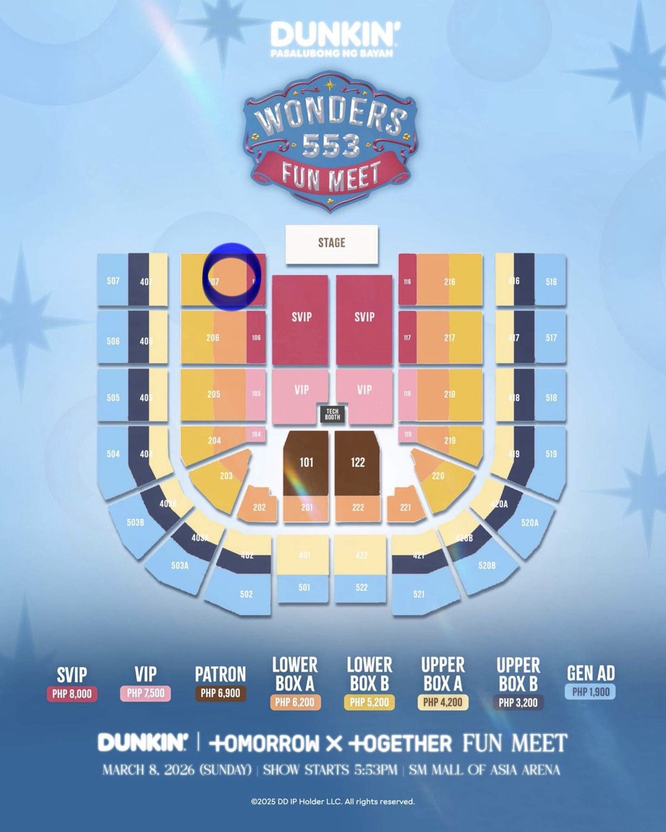 BUMP!!
wts lfb ph
txt dunkin' wonders 553 funmeet
(1) LOWER BOX LBA 207 Row 5 (E) Ticket
Close to stage!

SRP - ₱6,300 (w online fee)
dp: ₱100 - for meet up deductable from total

claimed
📍sm aura / podium / estancia OR SDD

#TXTWondersAt553