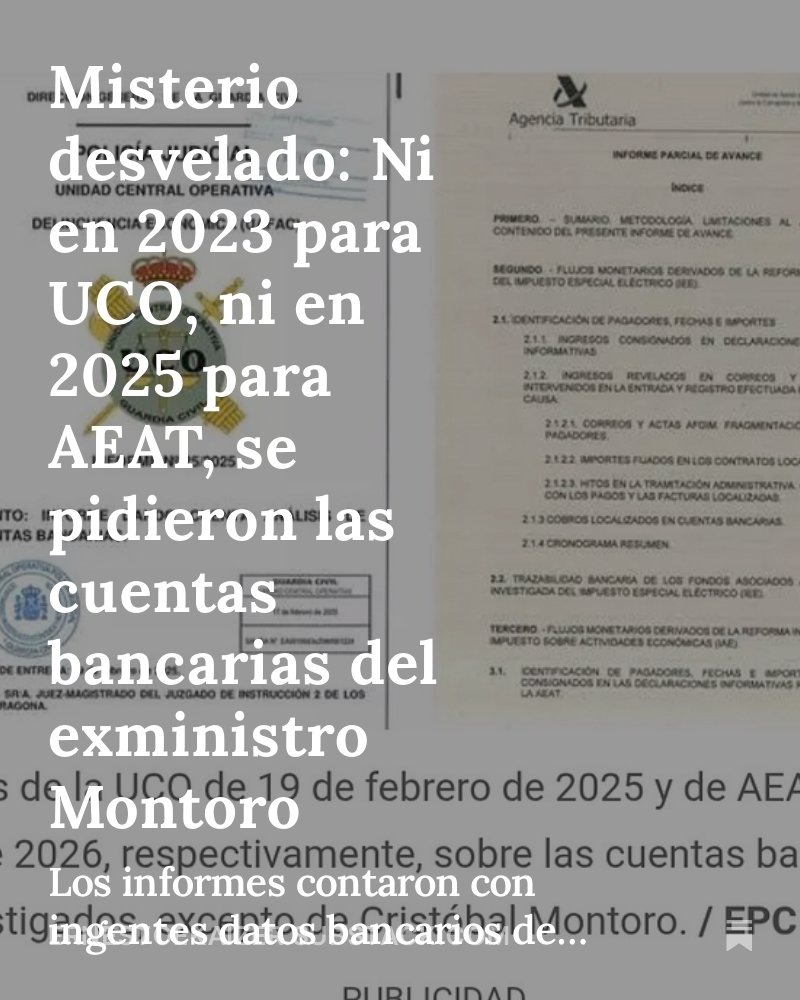 ¿POR QUÉ NO SE EXAMINARON LAS CUENTAS BANCARIAS DE MONTORO?
Lean y suscríbanse. Analítica, insustituible.
ernestoekaizer.substack.com/p/misterio-des…