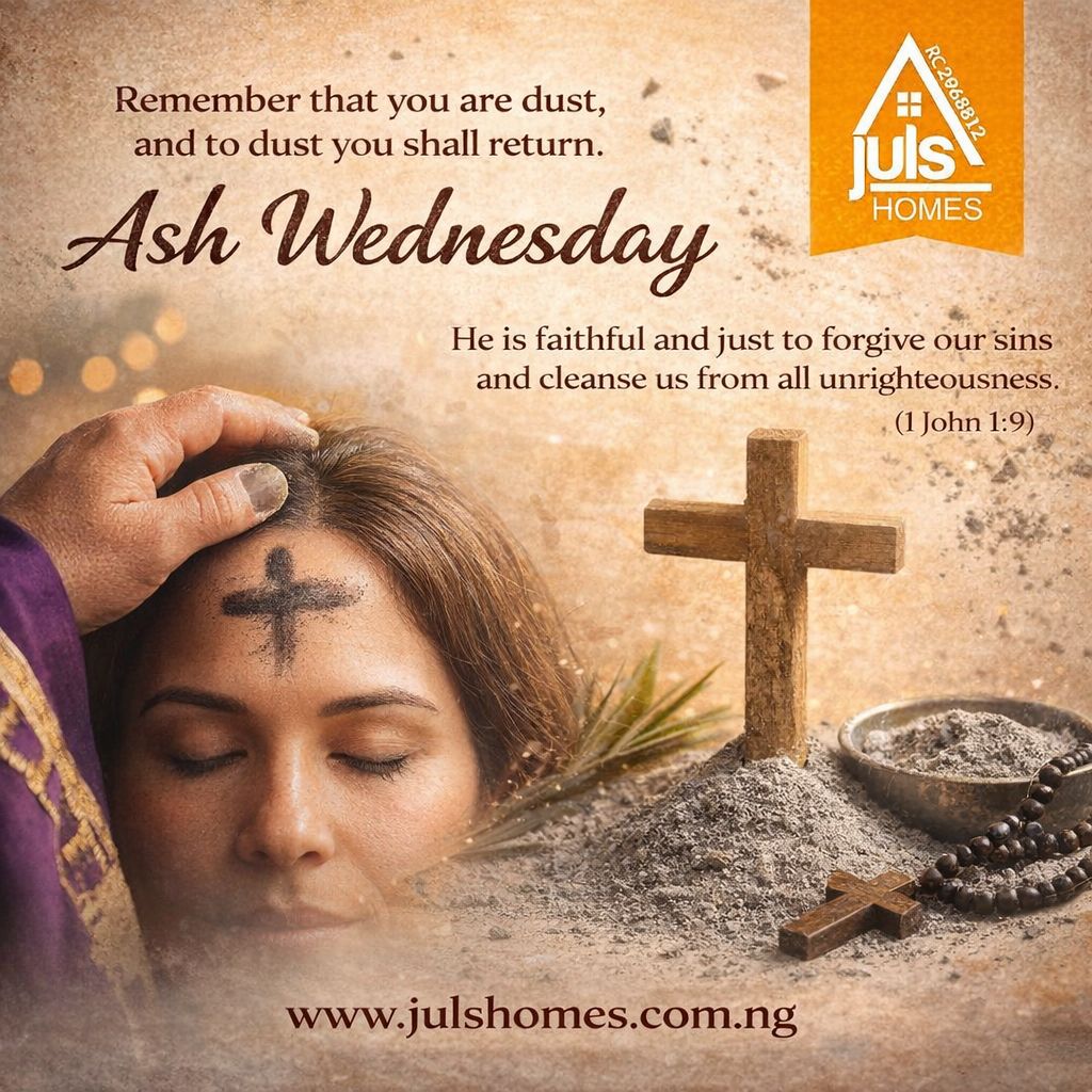 JulshomesNG's tweet photo. A day to reflect, repent, and renew our hearts. May this season bring you closer to God and fill your life with grace and purpose. 🙏🏾✨
#RealEstate https://t.co/NNjV8boiY0