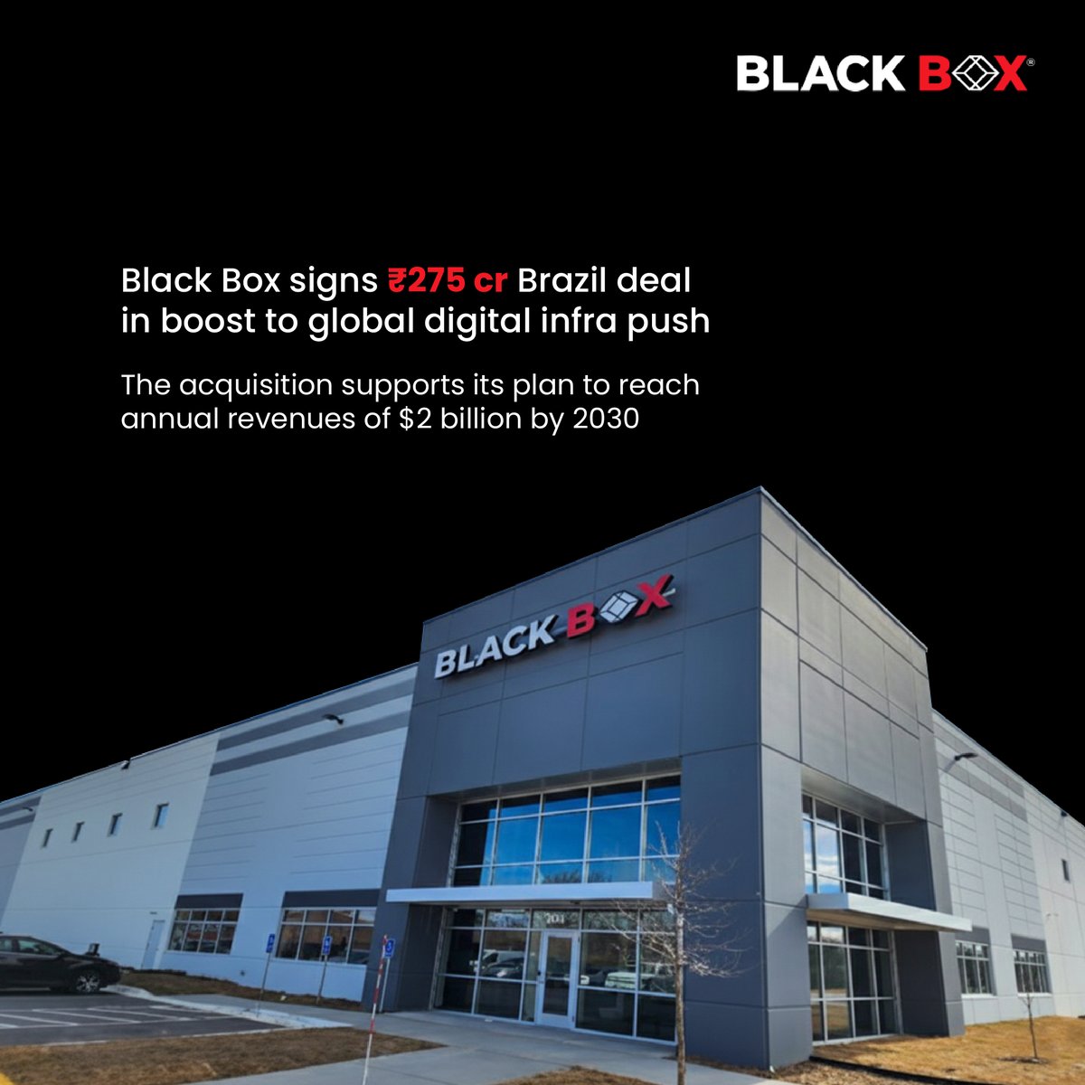 Essar's tweet photo. . @blackbox_ns, Essar’s tech arm, expands its global digital infrastructure presence with the acquisition of 2S Inovações Tecnológicas, accelerating growth amid rising demand for data centre, network and cybersecurity services.

@bsindia reports: https://t.co/7qVNcnd51E 

#BlackBox #Essar