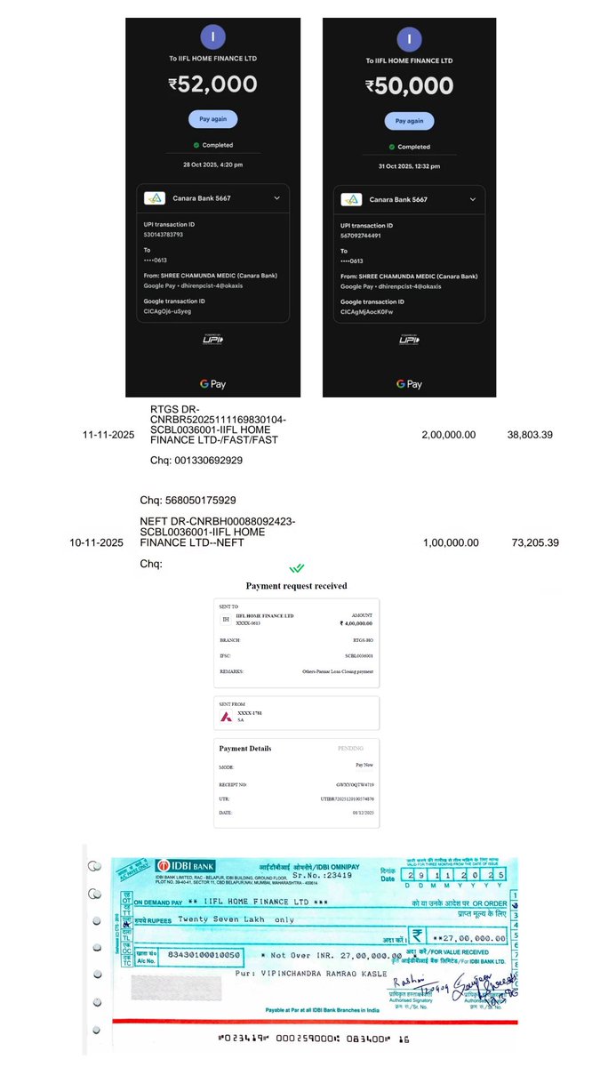 Dhiren091291's tweet photo. Public Advisory ⚠️
Settled my IIFL Home Loan as per settlement letter (03 Dec 2025).
✅ Full amount paid
❌ Loan not closed
❌ NOC not issued
❌ No response from branch/HO
Proofs attached. https://t.co/tk43hqTLS7