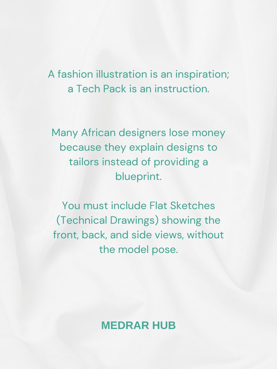 Medrarhub's tweet photo. An illustration is art; a Tech Pack is an instruction.
To avoid tailor heartbreaks, swipe to see what every illustrator must include
Stop explaining. Start documenting.
#techpacks #fashionillustration #medrarhub #thrivetribe #tthefashionhub https://t.co/tRG7Ma4mLp