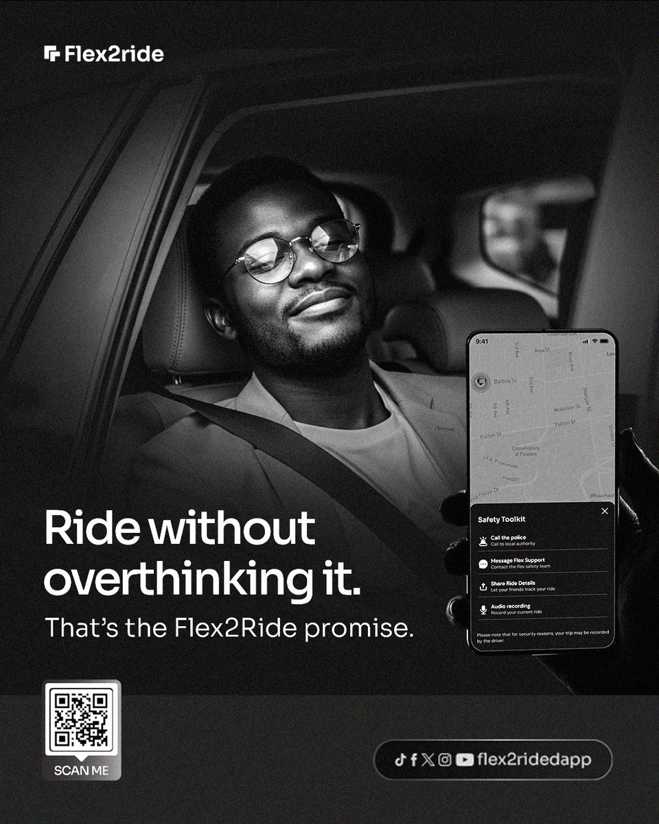 flex2rideDapp's tweet photo. One less thing to overthink.
Ride with control.
Ride with confidence.
Flex2Ride coming soon.
#Flex2Ride #SafeRides #NewWeek #RideSmart #ComingSoon https://t.co/9BJ5Hlt9PX