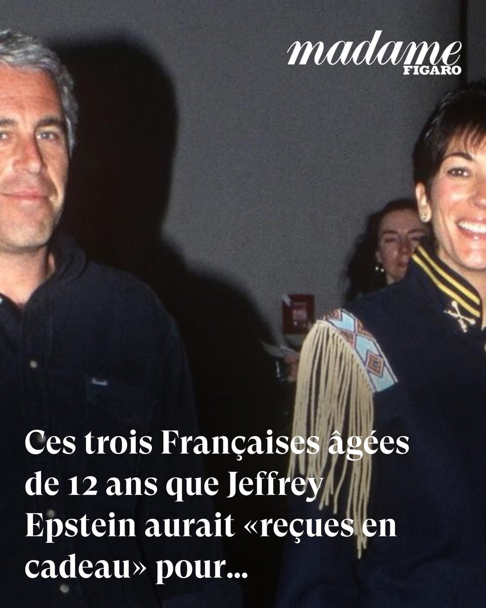 karimbitar's tweet photo. “Selon des documents judiciaires, Epstein aurait reçu en cadeau, pour son anniversaire 3 jeunes françaises, âgées de 12 ans. Ces faits avaient été rapportés par Virginia Giuffre, «esclave sexuelle» du multimillionnaire et de sa complice Ghislaine Maxwell.”
https://t.co/e6p19Cdga1 https://t.co/JC3qN0cMEi