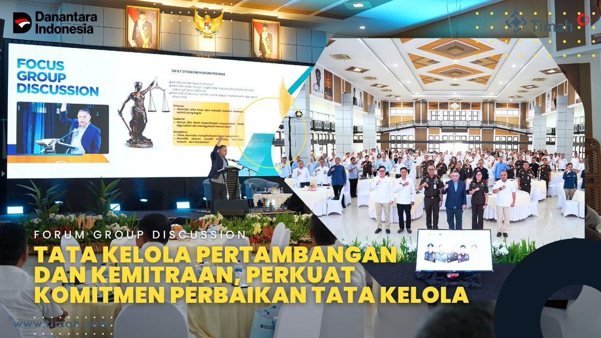 PT TIMAH Tbk menggelar FGD Tata Kelola Pertambangan dan Bimtek bersama Kejagung, Lemhanas, Kejati, dan Kementerian ESDM sebagai langkah strategis memperkuat tata kelola komoditas timah.

Full Video: youtu.be/CHM3m16hYN8

#TINS
