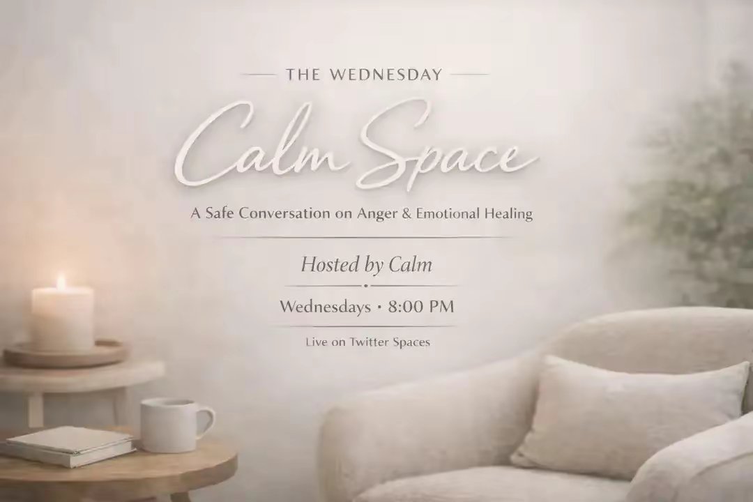 Calm07H's tweet image. Good Morning The Calm Haven Tribe.

Tonight we gather.
Understanding Anger.
Not judging it.
Not suppressing it.
Understanding it.
8PM-9PM WAT| Live on Twitter Spaces.
#Facts #Words #Lifestyle #Lifelessons #Anger #Angermanagement #Calm #Calmhaven