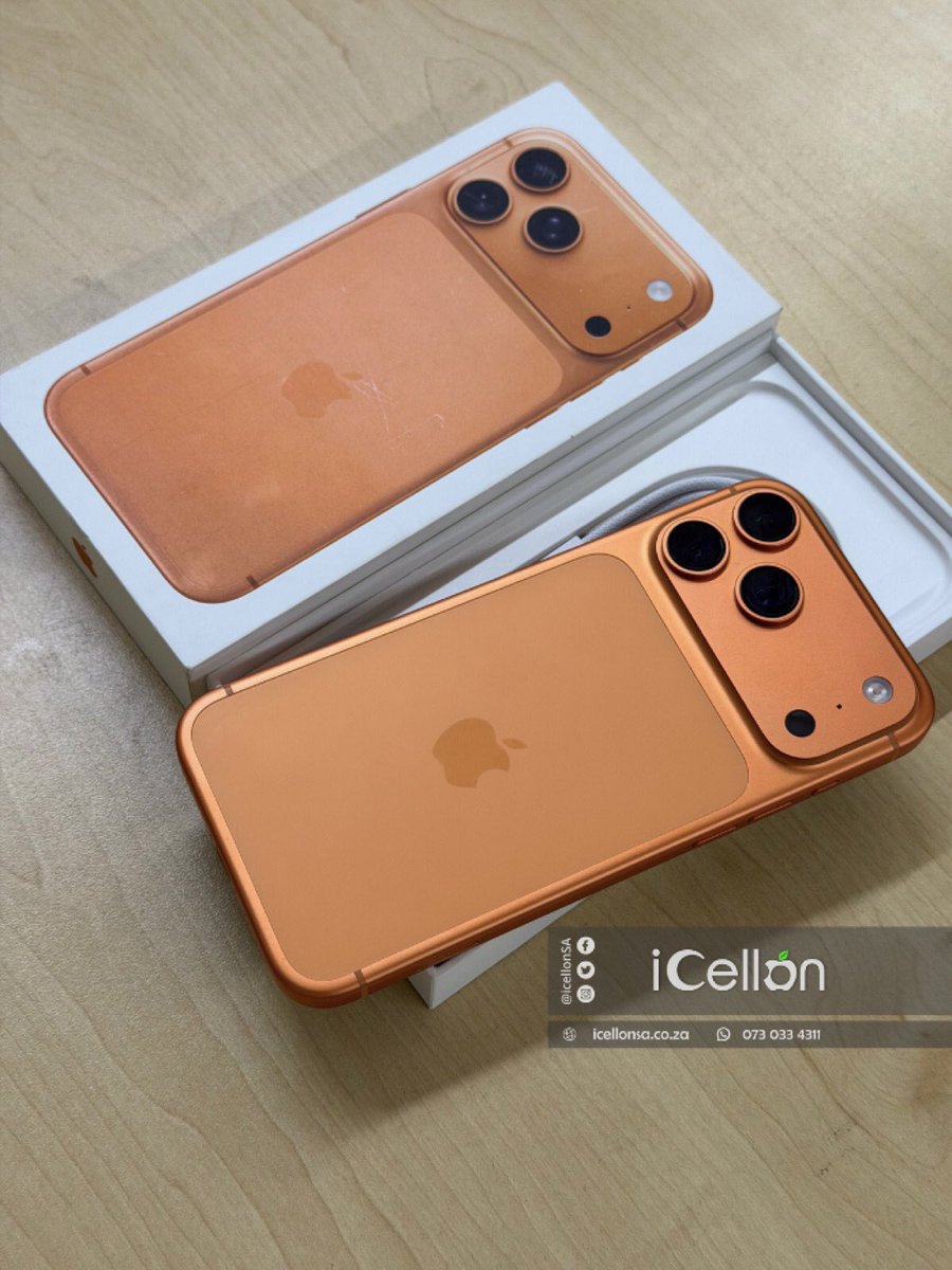 iCellonSA's tweet photo. Cosmic Orange iPhone 17 Pro Max 512GB available for only R28499⚫️🟢

FREE delivery via courier 🚚📦 Cash on delivery in Johannesburg only (R100). Place your order at https://t.co/D8Dtiqqc29 or WhatsApp 0730334311. https://t.co/u65DeSbPL4