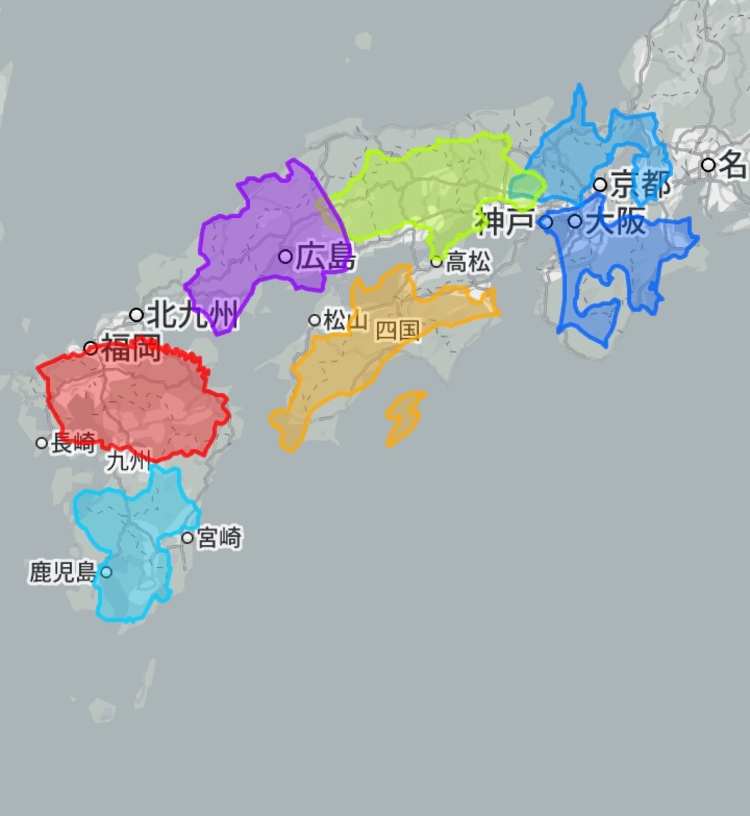 「都道府県は北に行くほど大きくなりがち」
というベルクマンの法則みたいな説(？)を聞いたので、実際に近畿以東の大きい県と西日本地図を比較してみた

新潟、福島あたりが大きいのは分かってたけど、青森が想像の倍くらい大きかった