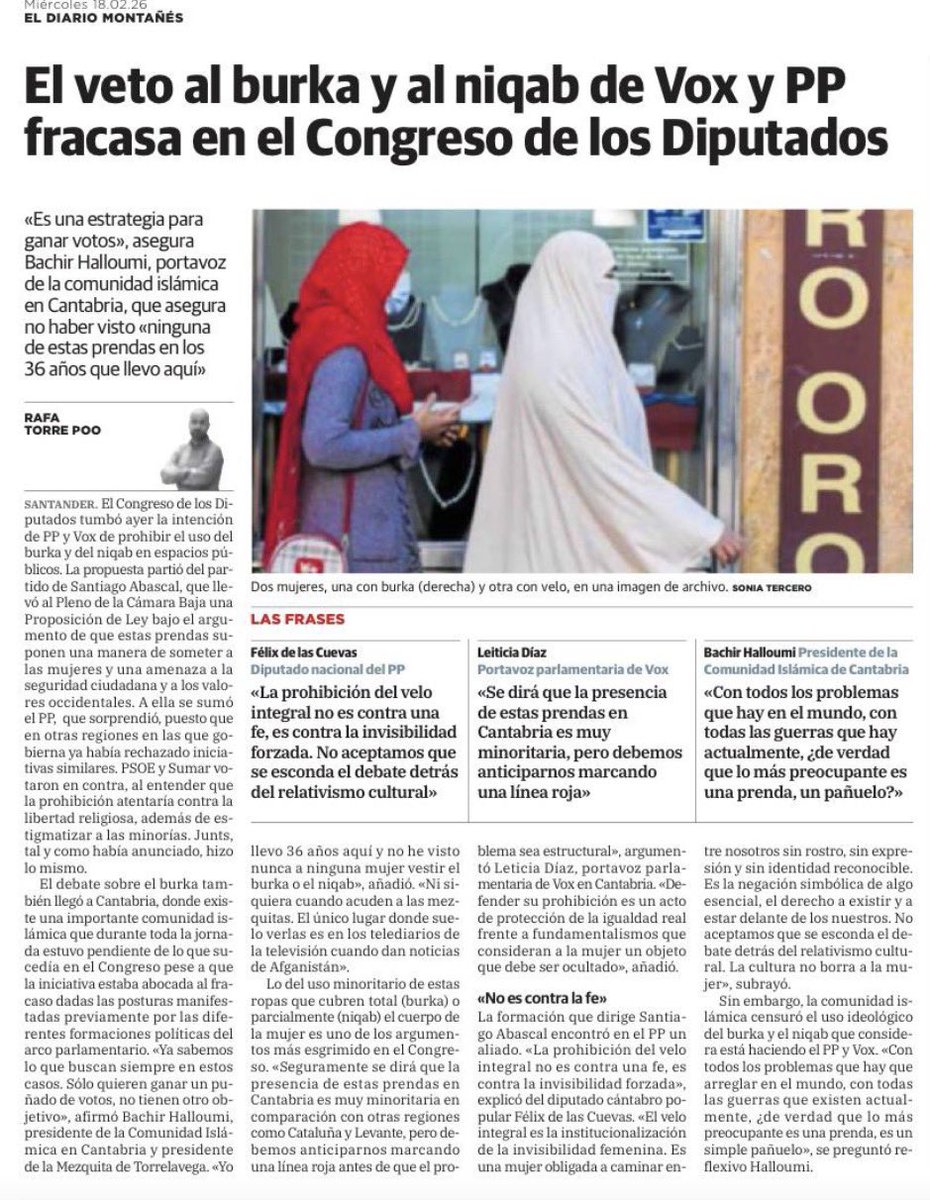 felixdlascuevas's tweet photo. Gracias al @dmontanes ,por recoger nuestra postura en el Congreso de los Diputados.

La prohibición del velo integral no es contra una fe, es contra la invisibilidad forzada de las mujeres ; y no votar a favor de prohibirlo en espacios públicos sería retroceder en libertad, derechos e igualdad.