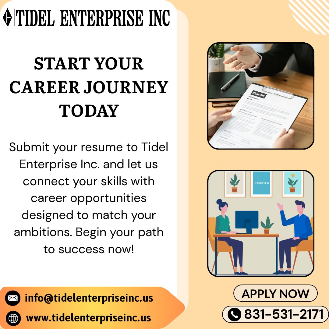 Tidelenterprise's tweet photo. We currently have thousands of open positions ready for motivated professionals like you. Take the first step toward redefining your career—connect with us today and discover the role that fits your future.

Call Now: +1 (831) 531-2171
Visit Us: https://t.co/qwlu0Mh3xR

#stem https://t.co/wNoBeuWIKy