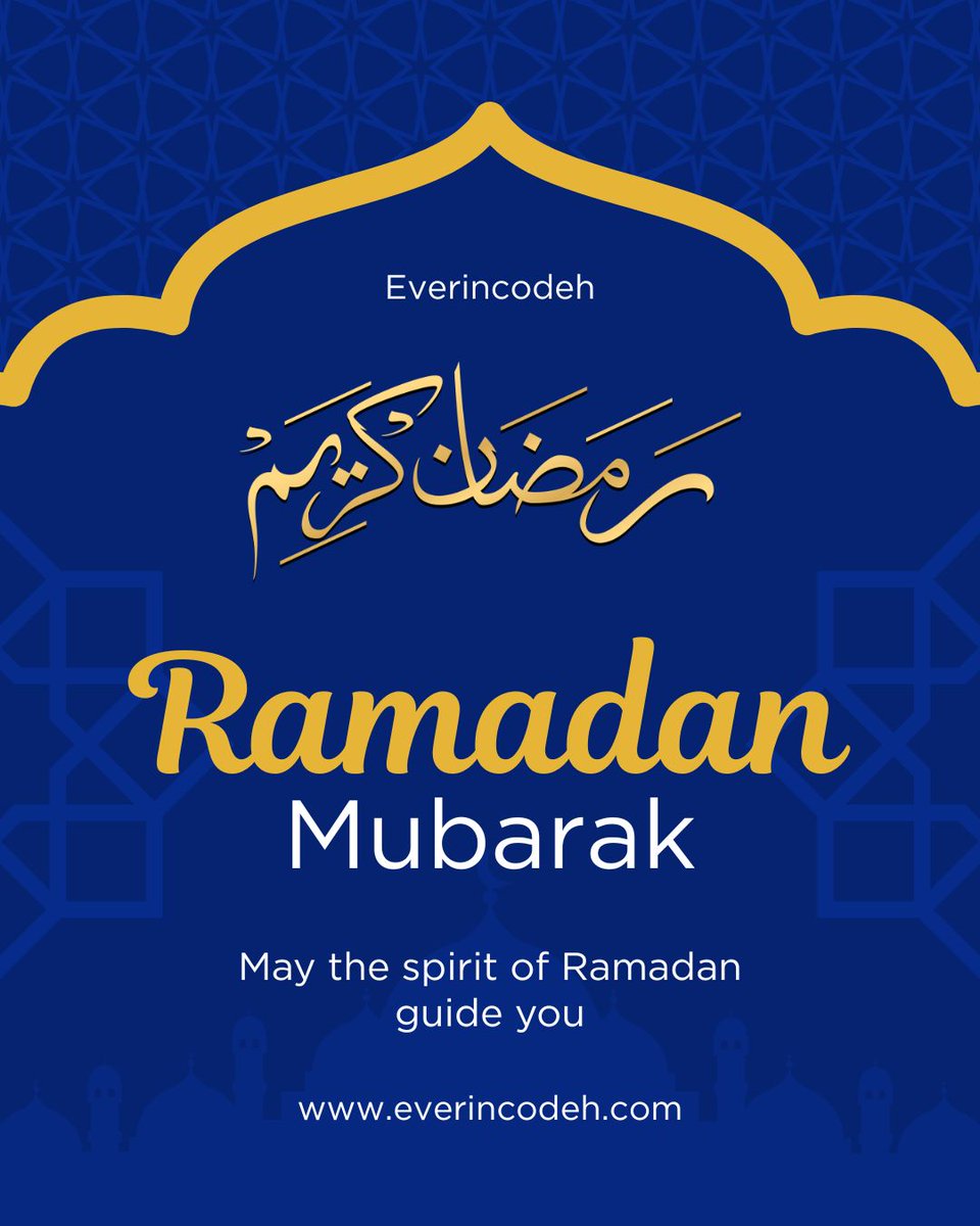 everincodeh's tweet photo. 🌙 Ramadan Mubarak from Everincodeh

Wishing our clients, partners &amp; community a month filled with peace, clarity, strength, and prosperity. May this Ramadan inspire reflection, growth, and meaningful progress in all you do. ✨

#RamadanMubarak #Ramadan2026 #TrendingNow https://t.co/wg01hhaJlh