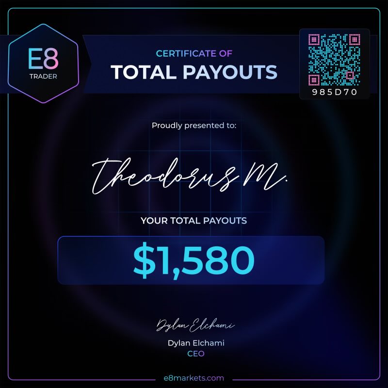 CryptoKingRYLT's tweet photo. Consistency hype. Small risk. Structured growth.
A SMALL PAYOUT FOR A SMALL STEP 
@E8Markets https://t.co/rjunLOlFkm
