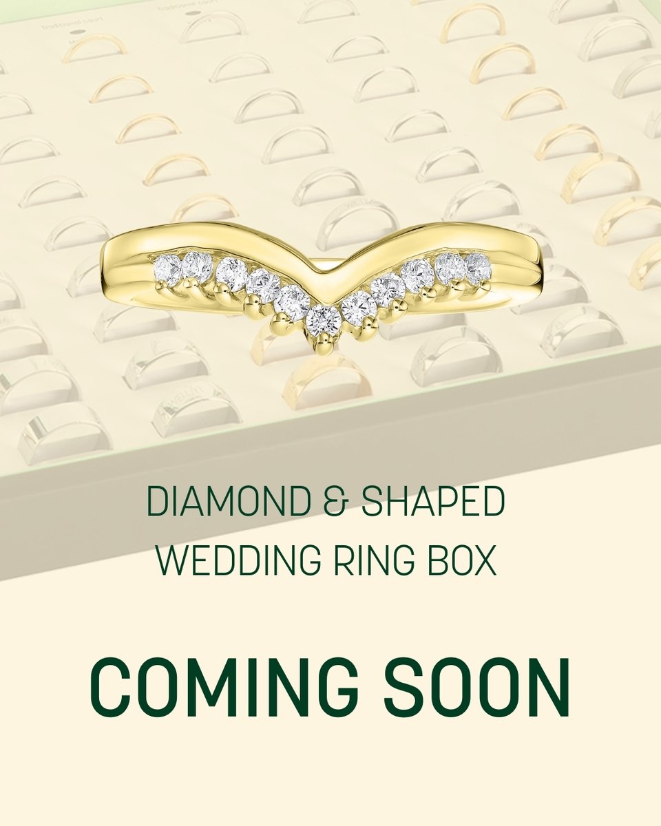Hockley_Mint's tweet photo. You asked, we delivered.

Introducing our new diamond &amp; shaped wedding ring box – designed to help retailers present a wide variety of diamond-set and shaped bands with clarity and impact.

See it at the Jewellery Festival &amp; CMJ Event. A powerful merchandising tool 💎 https://t.co/gQqGwBMQiA