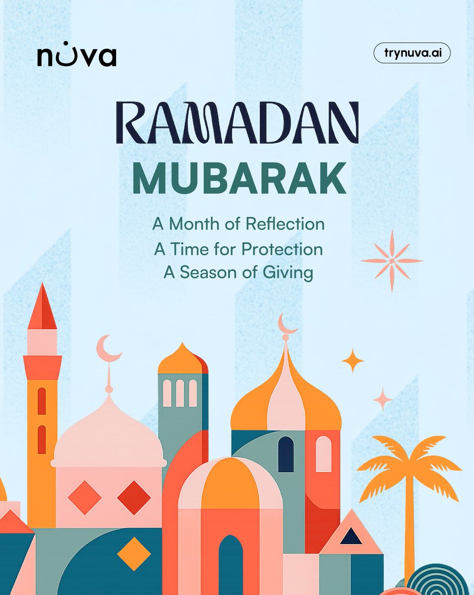 trynuva_ai's tweet image. From all of us at Nuva, we wish a Ramadan filled with Grace, Generosity and Renewed Hope

#Ramadan2026 #ethicalinsurance
